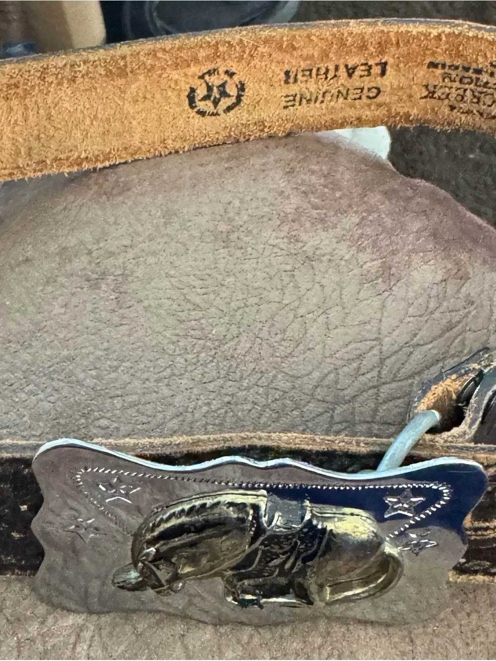 Silver Creek Western Leather Belt and Buckle